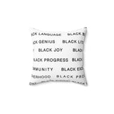 BLACK MAGIC - BLACK LETTERS THROW PILLOW