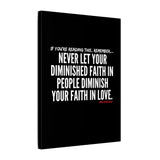 DIMINISHED FAITH CANVAS ART
