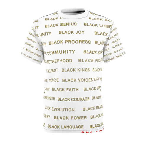 BLACK MAGIC - GOLD LETTERS AOP UNISEX T-SHIRT