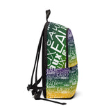 EAUX- WHITE ON MARDI GRAS BOOKBAG