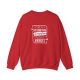 REACH FOR SOMETHING - WHITE RED UNISEX SWEAT SHIRT