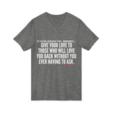 GIVE YOUR LOVE UNISEX V-NECK T-SHIRTS