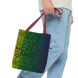 EAUX - BLACK ON MARDI GRAS TOTE BAG