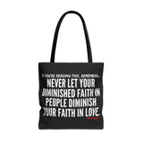 DIMINISHED FAITH TOTE BAG