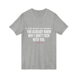 YOU ALREADY KNOW UNISEX V-NECK T-SHIRT
