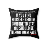 HELP THEM PACK THROW PILLOW