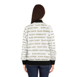 BLACK MAGIC - GOLD LETTERS AOP WOMEN'S BOMBER JACKET