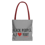 BLACK PEOPLE I LOVE YOU - BLACK TOTE BAG