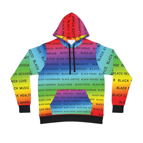 BLACK MAGIC RAINBOW BLACK AOP PULLOVER HOODIE