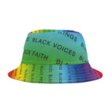 BLACK MAGIC RAINBOW BLACK  AOP BUCKET HAT