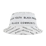 BLACK MAGIC - BLACK LETTERS AOP BUCKET HAT