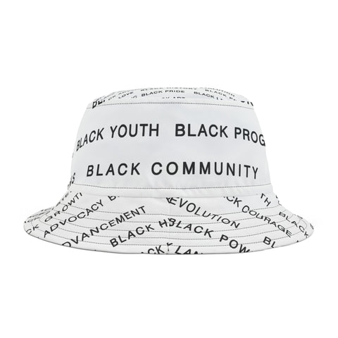 BLACK MAGIC - BLACK LETTERS AOP BUCKET HAT