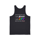 BLACK GAY FUP WHITE UNISEX TANK TOP