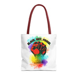 BLACK GAY PROUD FIST TOTE BAG