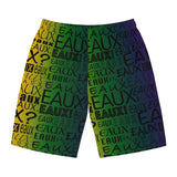 EAUX BLACK ON MARDI GRAS BOARD SHORTS