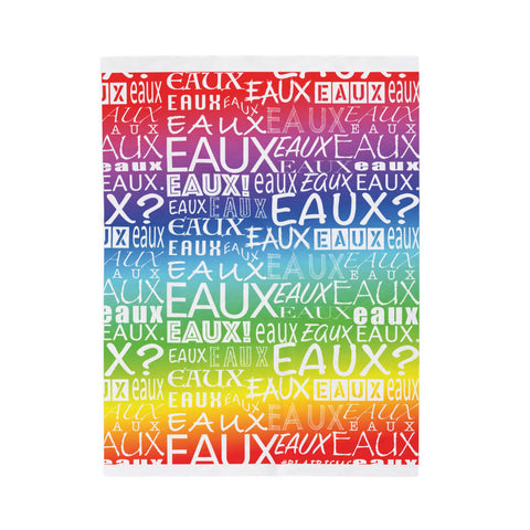 EAUX WHITE ON RAINBOW  PLUSH BLANKET