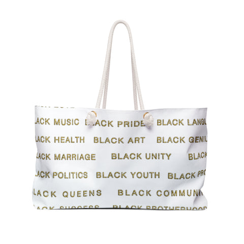 BLACK MAGIC - GOLD LETTERS WEEKENDER BAG