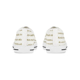 BLACK MAGIC - GOLD LETTERS LOW-TOP SNEAKERS WHITE-SOLE
