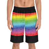 BLACK MAGIC RAINBOW WHITE  BOARD SHORTS