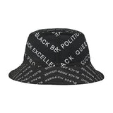 BLACK MAGIC WHITE LETTERS AOP BUCKET HAT
