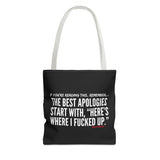 BEST APOLOGIES TOTE BAG