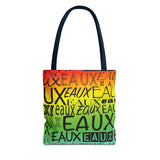 EAUX - BLACK ON RAINBOW TOTE BAG