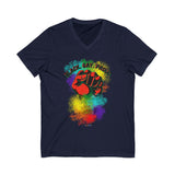 BLACK GAY PROUD FIST UNISEX V-NECK T-SHIRTS
