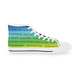 BLACK MAGIC RAINBOW BLACK  HI TOP SNEAKER WHITE SOLE