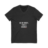 GO ON HONEY UNISEX V-NECK T-SHIRTS