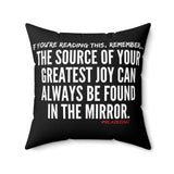 JOY IN THE MIRROR THROW PILLOW