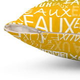 EAUX- WHITE ON MARDI GRAS  THROW PILLOW