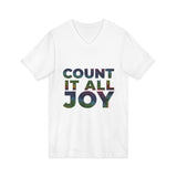 COUNT IT ALL JOY UNISEX V-NECK  T-SHIRTS