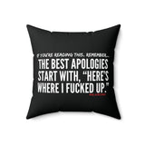 BEST APOLOGIES THROW PILLOW