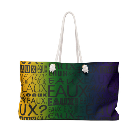 EAUX - BLACK ON MARDI GRAS WEEKENDER BAG