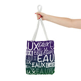 EAUX- WHITE ON MARDI GRAS TOTE BAG