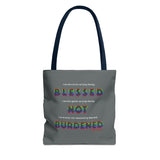 BLACK QUEER RAINBOW TOTE BAG
