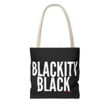 BLACKITY BLACK - WHITE TOTE BAG