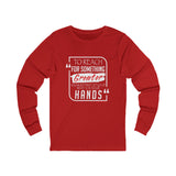 REACH FOR SOMETHING - WHITE RED UNISEX LONG SLEEVE T-SHIRT