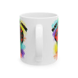 BLACK GAY PROUD FIST CERAMIC WHITE MUG 150Z