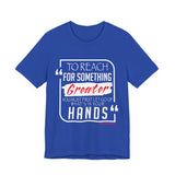 REACH FOR SOMETHING - WHITE RED UNISEX SHORT SLEEVE T-SHIRT