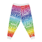 EAUX WHITE ON RAINBOW ATHLETIC JOGGERS