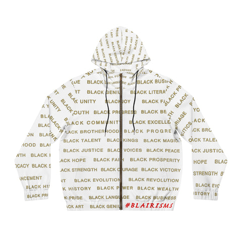 BLACK MAGIC - GOLD LETTERS AOP ZIP HOODIE