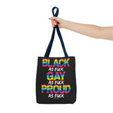 BLACK GAY PROUD AF TOTE BAG
