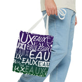 EAUX- WHITE ON MARDI GRAS TOTE BAG