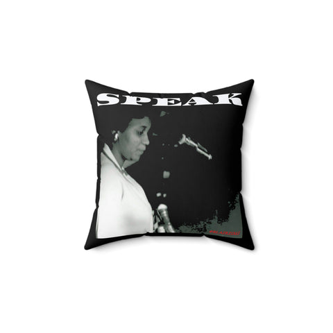 SPEAK - WHITE THROW PILLOW