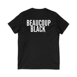 BEAUCOUP BLACK - WHITE UNISEX V-NECK T-SHIRT