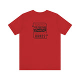 REACH FOR SOMETHING - BLACK RED UNISEX SHORT SLEEVE T-SHIRT