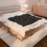 BLACK MAGIC WHITE LETTERS PLUSH BLANKET