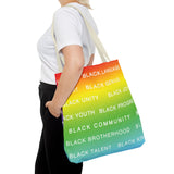 BLACK MAGIC RAINBOW WHITE  TOTE BAG