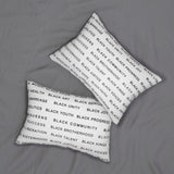 BLACK MAGIC - BLACK LETTERS LUMBAR PILLOW